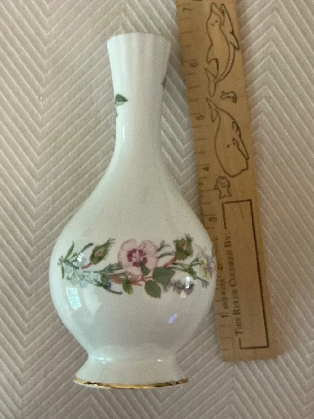 Vintage Aynsley fine bone china bud vase in the Wild Tudor